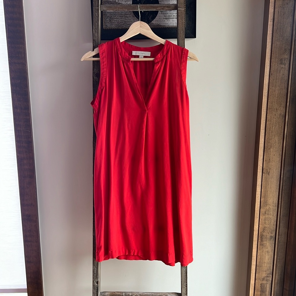 Loft V-neck Sleeveless Tunic Dress
